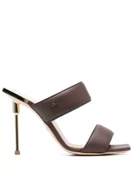 Elisabetta Franchi босоножки с дутыми ремешками, коричневый
