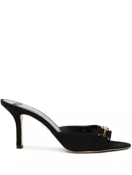 Elisabetta Franchi босоножки с логотипом, черный
