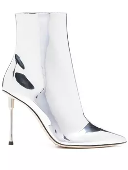 Elisabetta Franchi ботильоны с эффектом металлик, серебристый