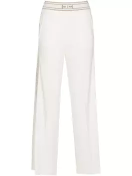 Elisabetta Franchi брюки с контрастными полосками, белый