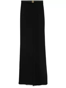 Elisabetta Franchi брюки широкого кроя с поясом, черный