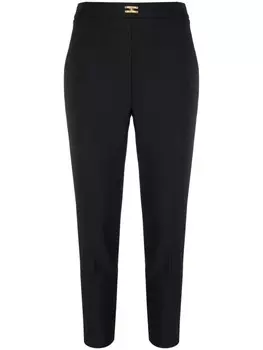 Elisabetta Franchi брюки строгого кроя с логотипом, черный