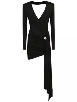 Elisabetta Franchi драпированное мини-платье, черный
