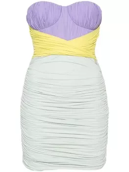 Elisabetta Franchi драпированное платье мини из джерси, зеленый
