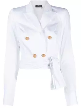 Elisabetta Franchi двубортная поплиновая рубашка, белый