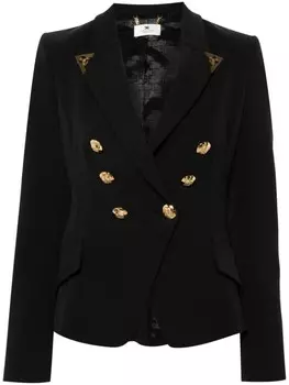 Elisabetta Franchi двубортный креповый пиджак, черный