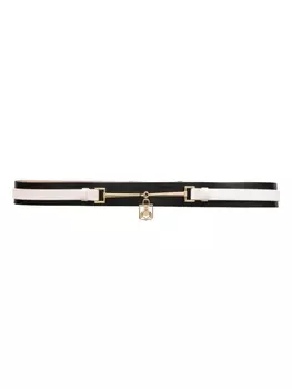 Elisabetta Franchi двухцветный ремень для лошадей, черный