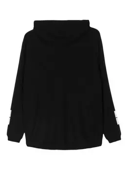 Elisabetta Franchi джемпер с капюшоном и полосками, черный