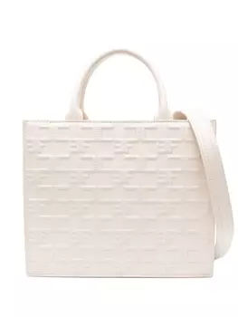 Elisabetta Franchi embossed-monogram tote bag, белый