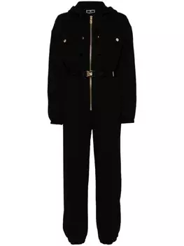 Elisabetta Franchi фактурный комбинезон с поясом, черный