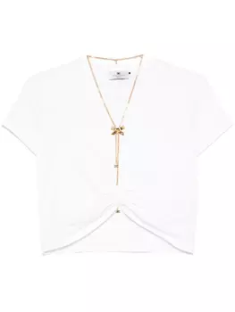 Elisabetta Franchi футболка из джерси с бантом, белый