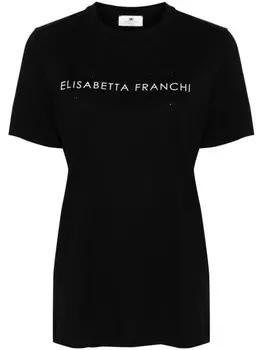 Elisabetta Franchi футболка из джерси с логотипом, черный