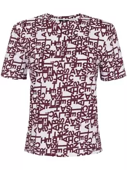 Elisabetta Franchi футболка из хлопка с логотипом, белый