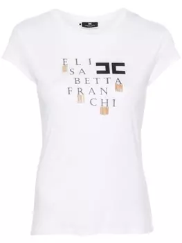 Elisabetta Franchi футболка с цепочками, белый