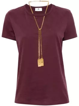 Elisabetta Franchi футболка с круглым вырезом, фиолетовый