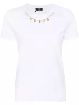 Elisabetta Franchi футболка с логотипом, белый
