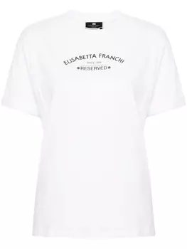 Elisabetta Franchi футболка с логотипом, белый