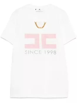 Elisabetta Franchi футболка с логотипом, белый