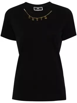 Elisabetta Franchi футболка с логотипом, черный