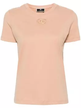 Elisabetta Franchi футболка с логотипом, нейтральный цвет