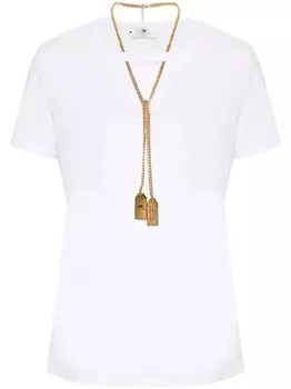 Elisabetta Franchi футболка с вырезами, белый