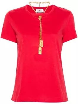 Elisabetta Franchi футболка с вырезами, красный
