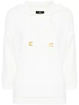 Elisabetta Franchi худи с вышитым логотипом, белый