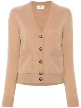Elisabetta Franchi кардиган с V-образным вырезом, коричневый