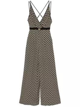 Elisabetta Franchi комбинезон с принтом, черный