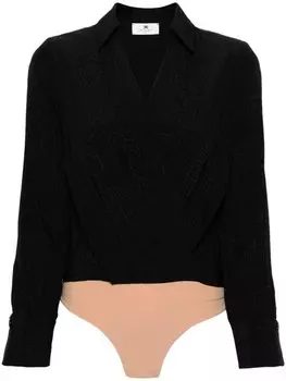 Elisabetta Franchi корпус с логотипом-жаккардом, черный