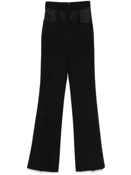 Elisabetta Franchi креповые брюки со вставкой из тюля, черный