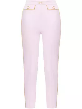 Elisabetta Franchi креповые брюки узкого кроя, розовый