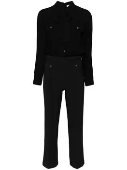 Elisabetta Franchi креповый комбинезон с шарфом, черный