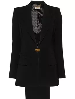 Elisabetta Franchi креповый костюм с логотипом, черный