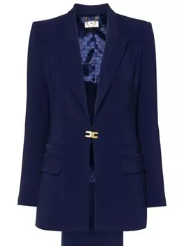Elisabetta Franchi креповый костюм с логотипом, синий