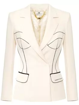 Elisabetta Franchi куртка с контрастным кантом, нейтральный цвет