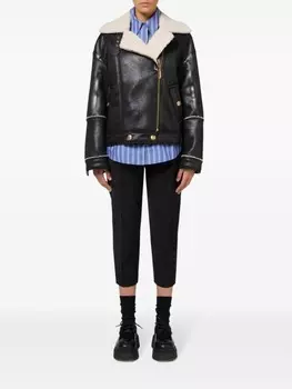 Elisabetta Franchi куртка с подкладкой из овчины, черный