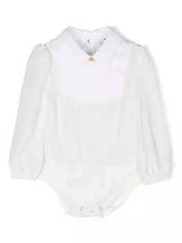 Elisabetta Franchi La Mia Bambina боди с длинными рукавами, белый