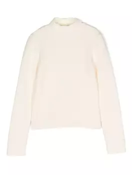 Elisabetta Franchi La Mia Bambina джемпер с высоким воротником, нейтральный цвет