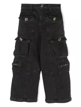 Elisabetta Franchi La Mia Bambina прямые джинсы карго, черный