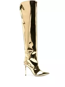 Elisabetta Franchi лакированные сапоги, золотистый