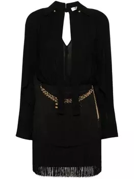 Elisabetta Franchi мини-платье из крепа с цепочкой, черный