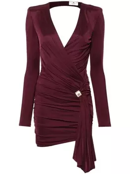 Elisabetta Franchi мини-платье с драпировкой, красный