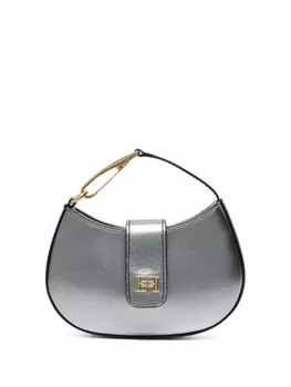 Elisabetta Franchi мини-сумка с логотипом, серый