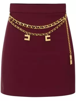 Elisabetta Franchi мини-юбка из цепочек, красный