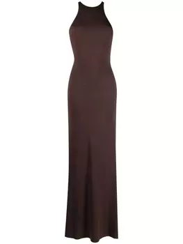 Elisabetta Franchi платье без рукавов с открытой спиной, коричневый