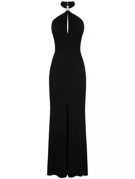 Elisabetta Franchi платье из крепа для красной дорожки, черный
