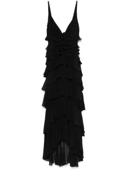 Elisabetta Franchi платье из ткани жоржет, черный