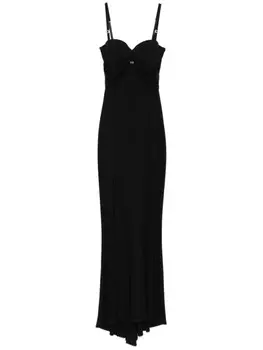 Elisabetta Franchi платье макси с корсетом, черный