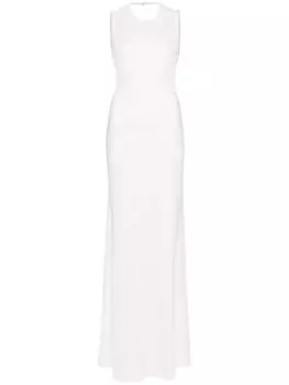 Elisabetta Franchi платье макси с логотипом, белый